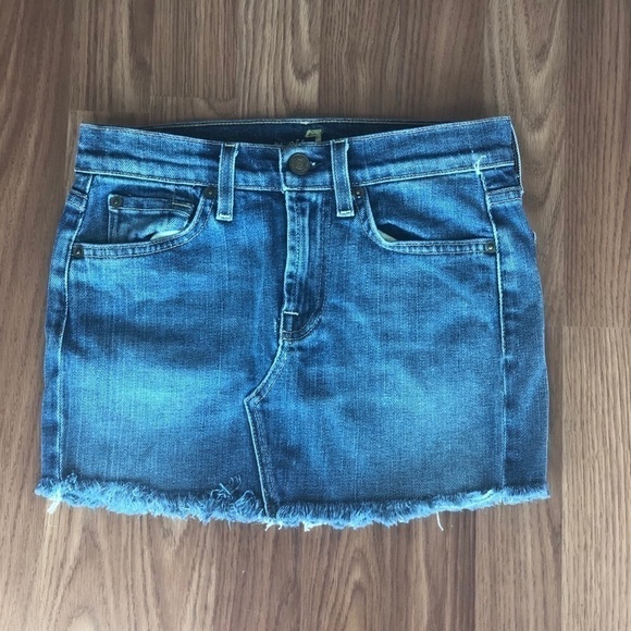7 For All Mankind Roxy Distress Jean Mini Skirt - Picture 2 of 12